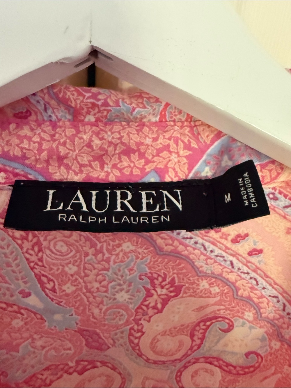 Lauren Ralph Lauren Pink Paisley Sleep Shirt Night Shirt Long Sleeve Size Medium - Picture 9 of 12